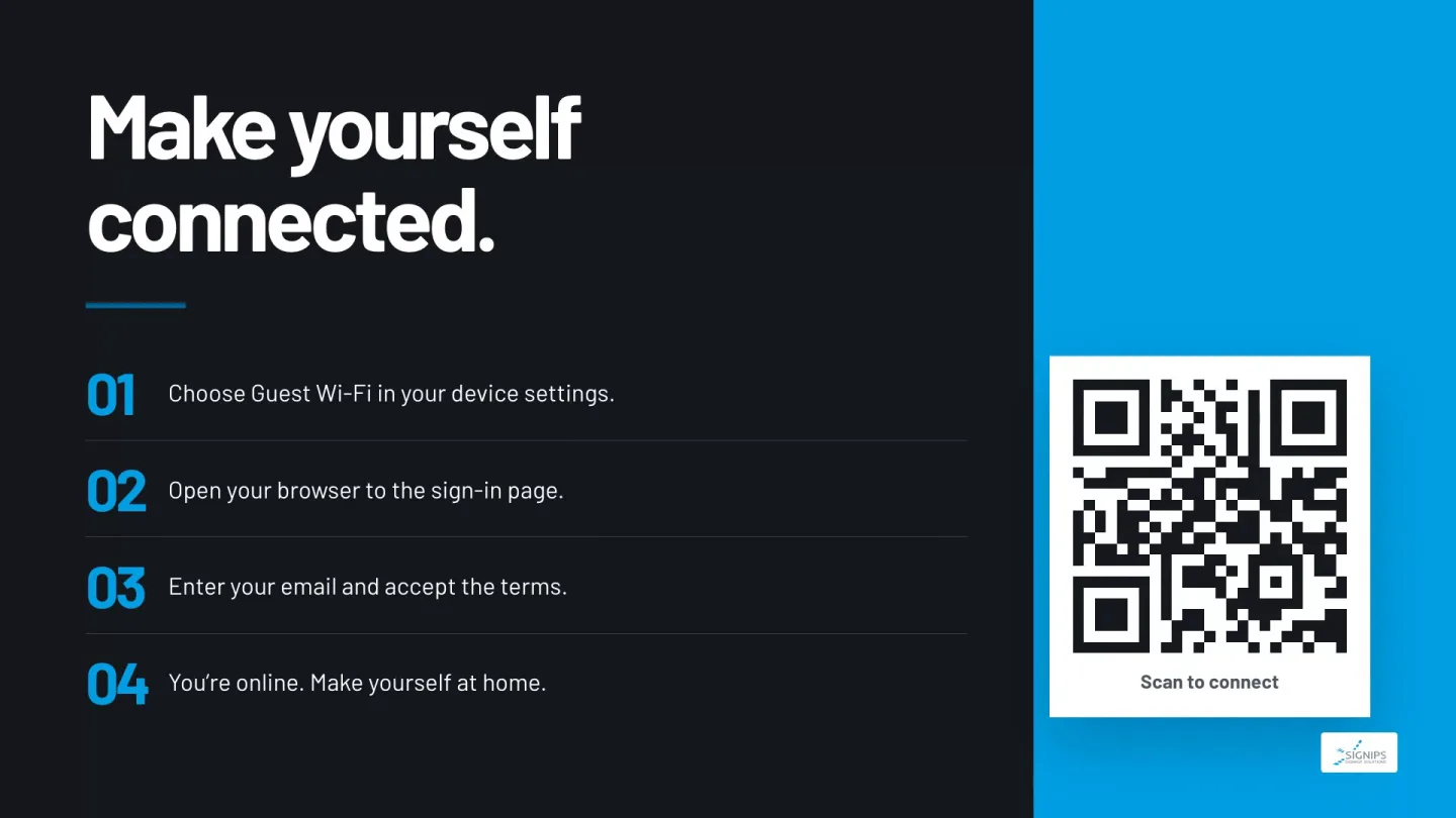 Step-by-step guest wifi instructions