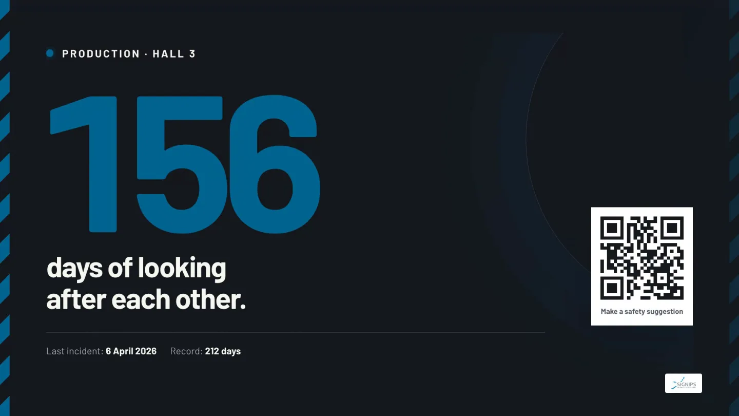 Days without an incident counter