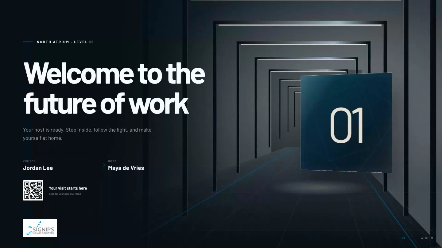 Visitor welcome screen